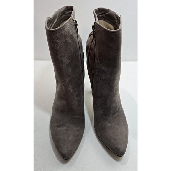 Joan and David Dabernisa Suede Leather Booties Back Bow Taupe Size 10 M - Picture 2 of 10